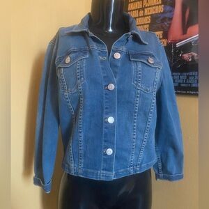 Tommy Hilfiger Slightly Cropped Blue Jean Jacket